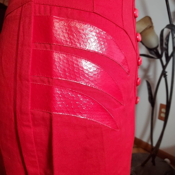 VTG 80s Young Edwardian Punk Faux Leather Dress - Picture 7 of 7